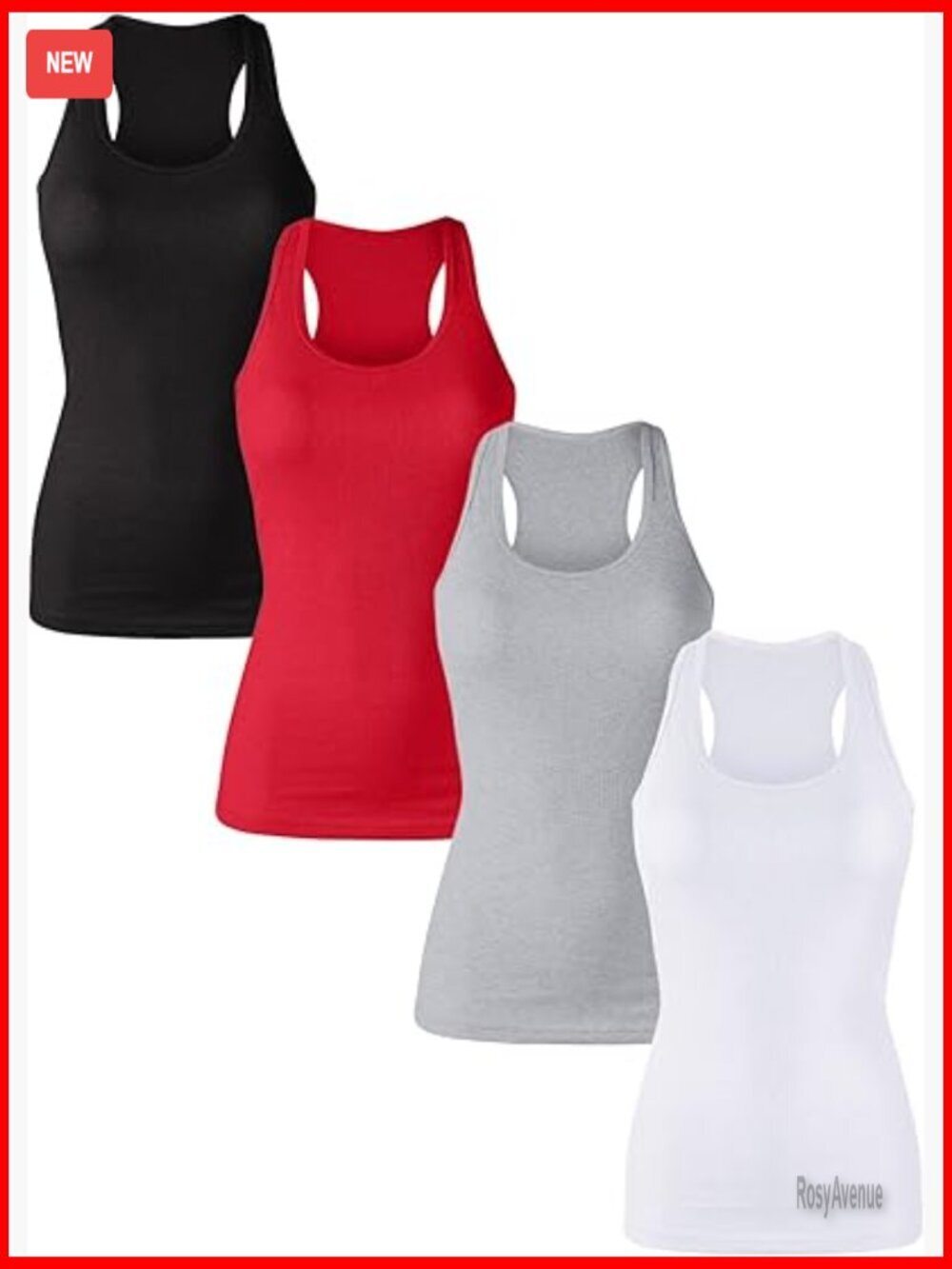 Cotton Ribbed Racerback Tank Tops Slim Fit Athletic Workout Yoga Shirts